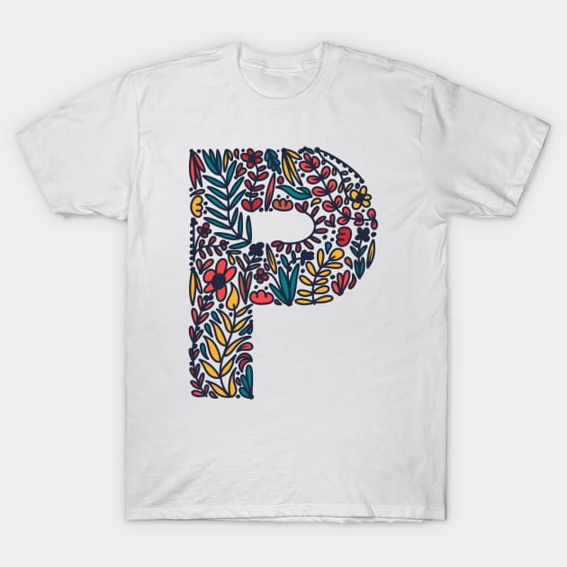 Tropical Letter P T-Shirt by Cascade Patterns